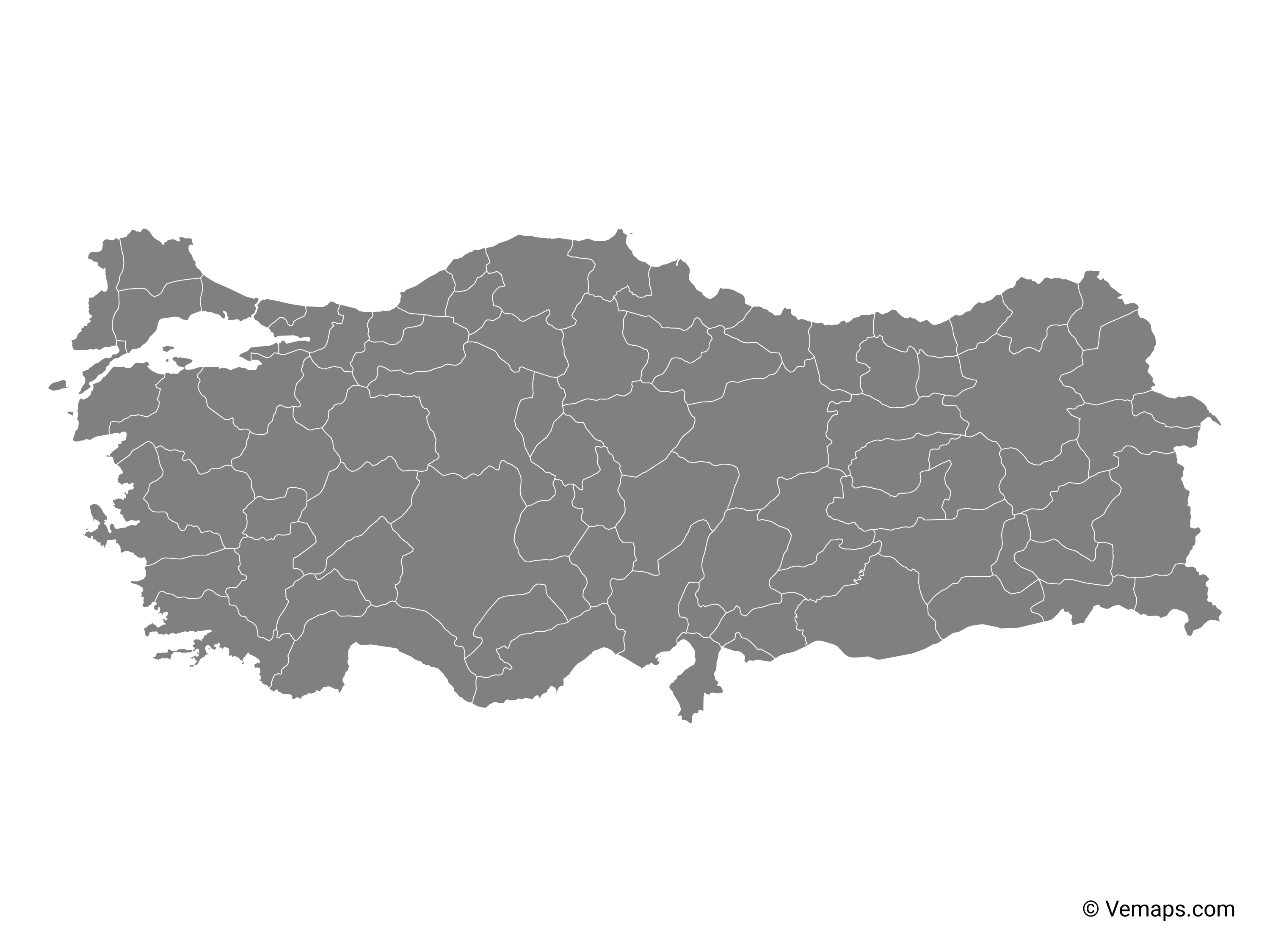 Türkiye il sınırları haritası